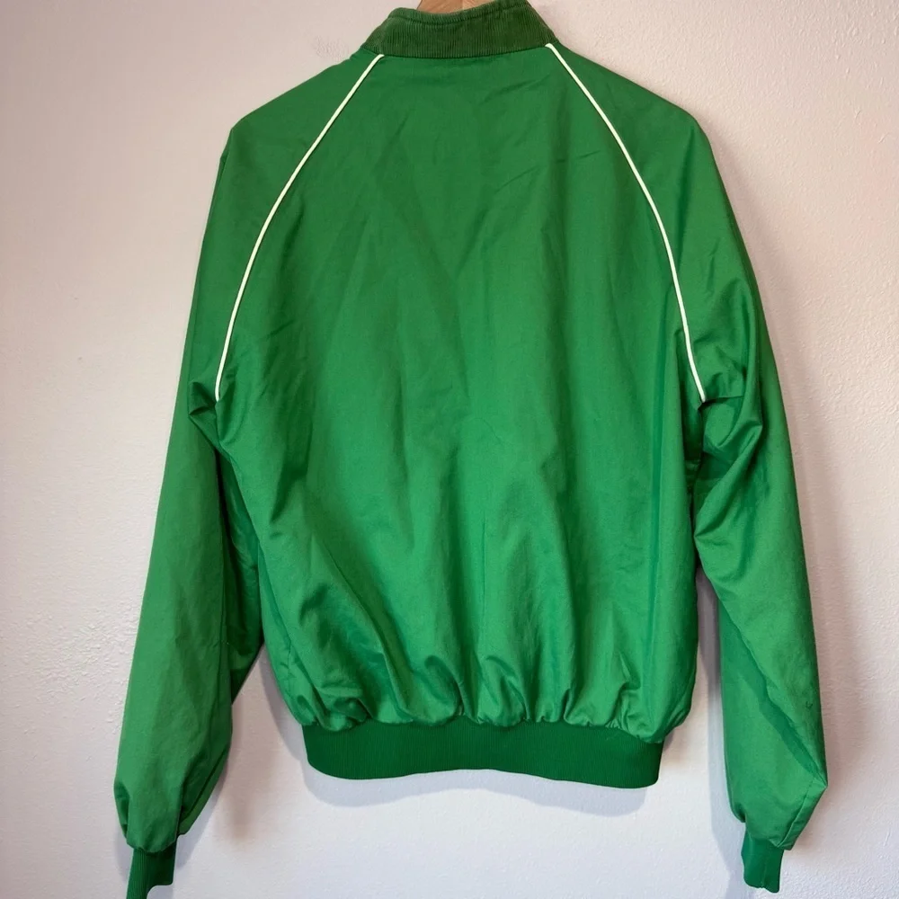 Green Zip-Up Jacket with Logo